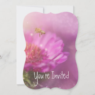 Wedding 20th Anniversary Asters Garden Flower  Inv Invitation