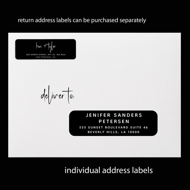 Wedding 24 guest address ROUNDED black labels (Creator Uploaded)