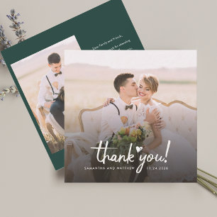 Wedding 2 Photos Handwritten Thank You Card