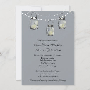 Wedding - 3 Hanging Mason Jars Invitation