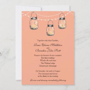 Wedding - 3 Hanging Mason Jars Invitation