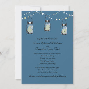 Wedding - 3 Hanging Mason Jars Invitation