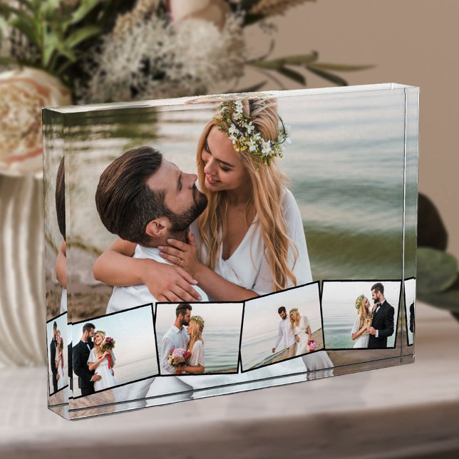 Wedding 5 Photo Collage Zigzag Photo Strip Block (Creator Uploaded)