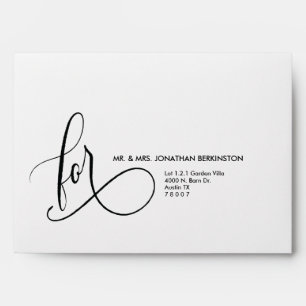 Wedding A7 Envelope rustic calligraphy theme