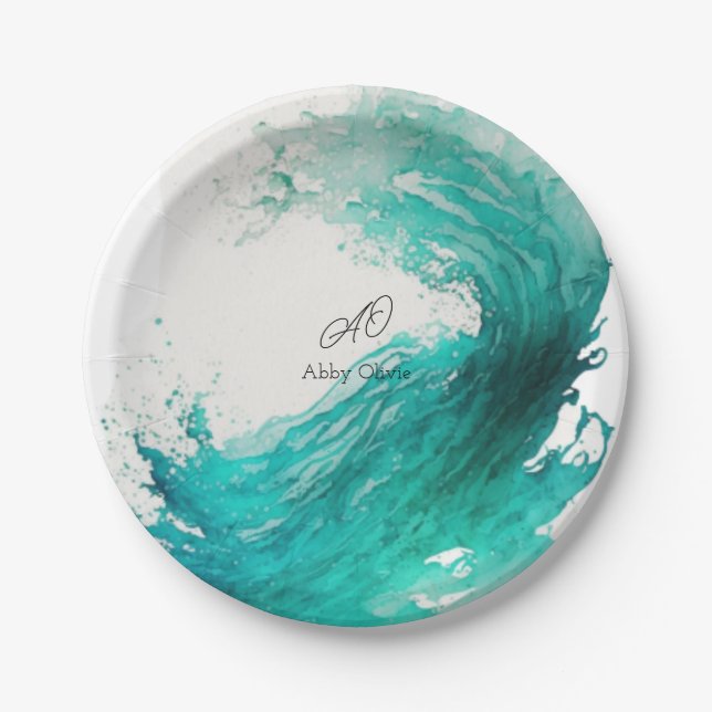 Wedding abstract simple paper plate (Front)