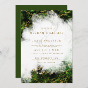 Wedding   Abstract Stunning Emerald Crystal Agate  Invitation