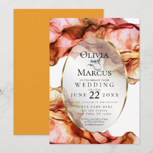 WEDDING Abstract Watercolor Autumn Colours 2 Invitation