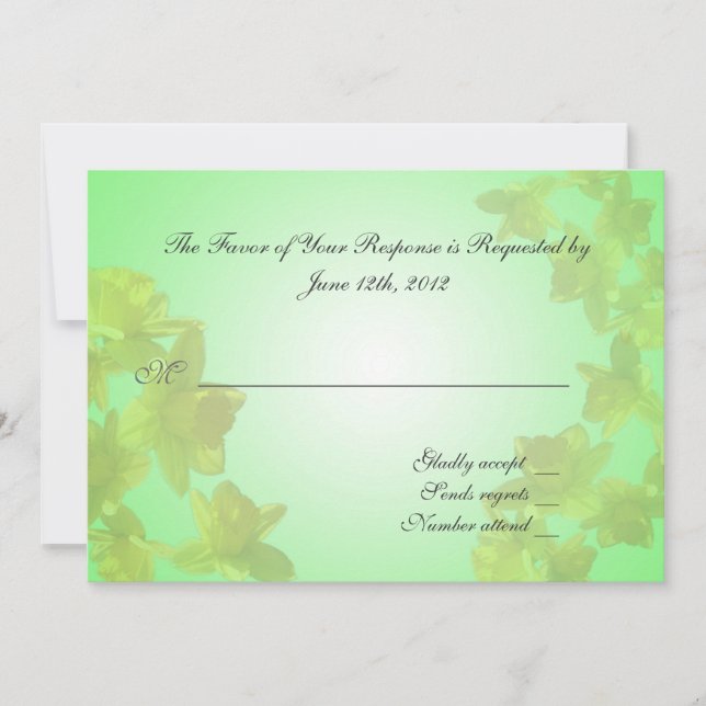 wedding acceptance card,yellow tulip flowers invitation (Front)