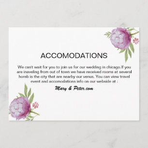 Wedding Accommodation Card