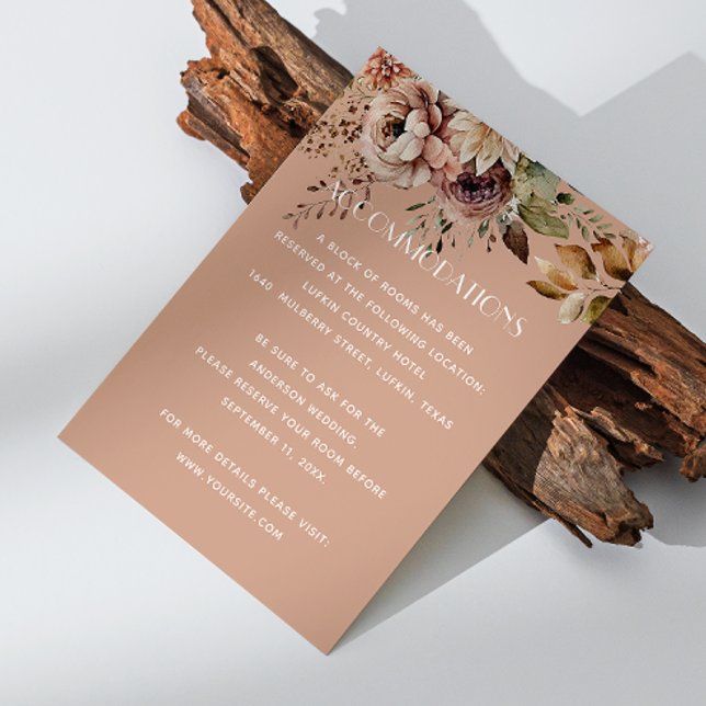 Wedding Accommodations | Muted Peach Beige & QR Enclosure Card (Creator Uploaded)