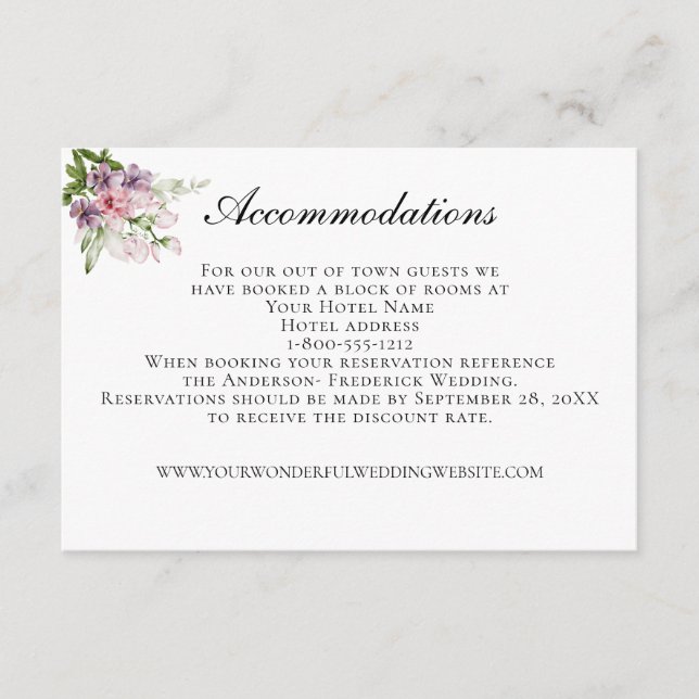  Wedding Accommodations QR code Wedding Website  E Enclosure Card (Front)