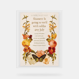 Wedding acrylic card sign