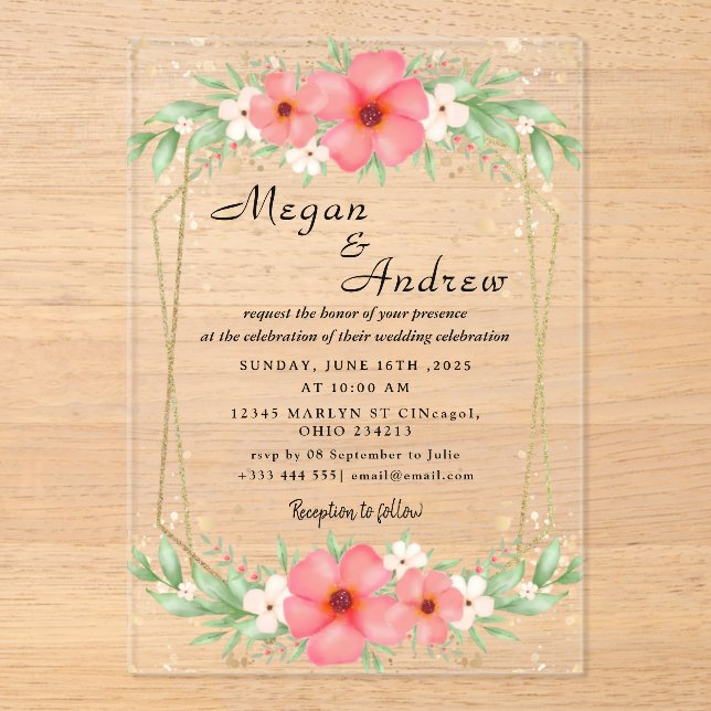 WEDDING Acrylic Invitations (Front)