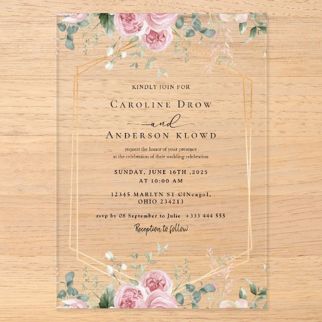 WEDDING Acrylic Invitations (Front)