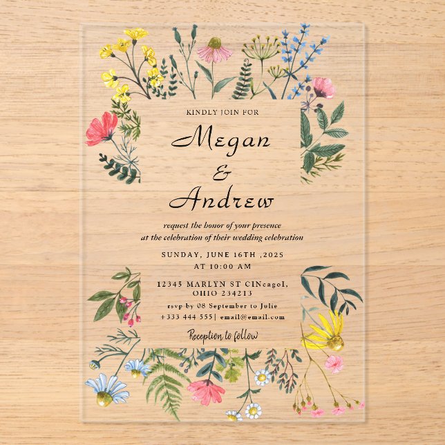 WEDDING Acrylic Invitations (Front)