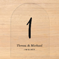 Wedding Acrylic Table Number Sign