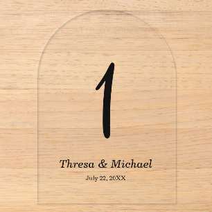 Wedding Acrylic Table Number Sign