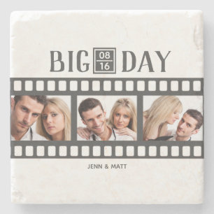 Wedding Add 3 Photos Fun Film Coaster