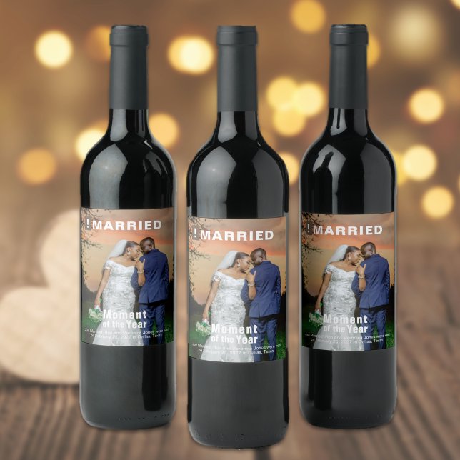 Wedding Add Photo Fun Magazine Cover Wine Label (Creator Uploaded)