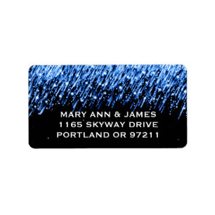 Wedding Address Falling Stars "Sapphire Blue" Label