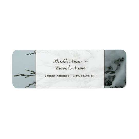Wedding Address Label - Evergreen Tree With Snow