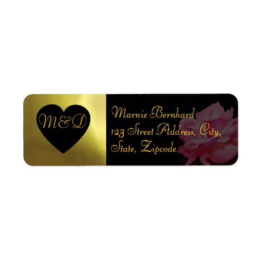 Wedding Address Label | Flower Collection black