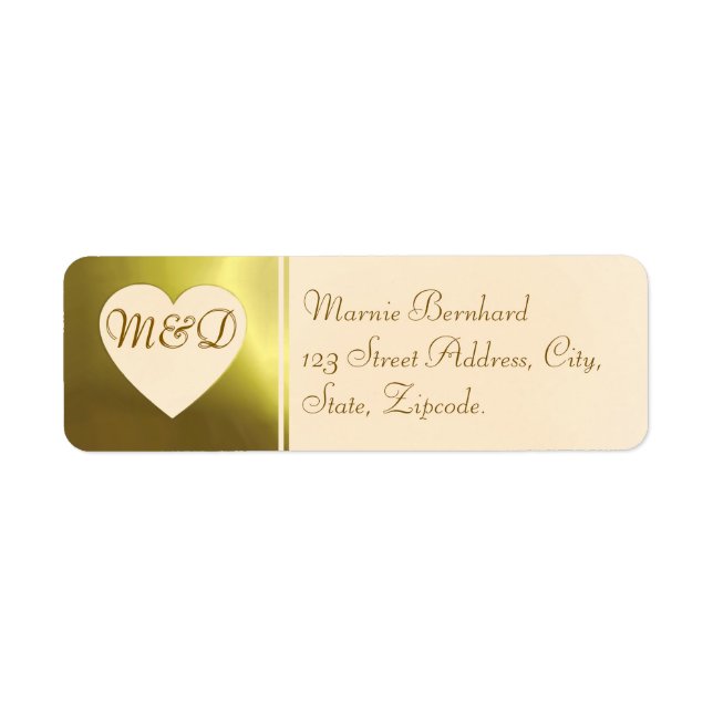 Wedding Address Label | Vanilla Golden Collection Return Address Label (Front)
