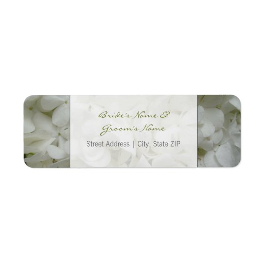 Wedding Address Label - White Flowers