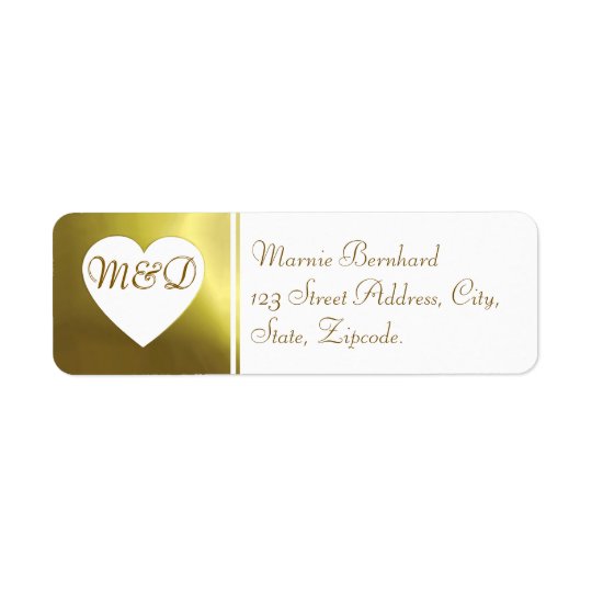 Wedding Address Label | White Golden Collection