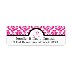 Wedding Address Labels Damask Monogram