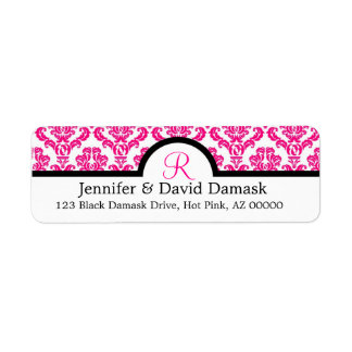 Wedding Address Labels Damask Monogram