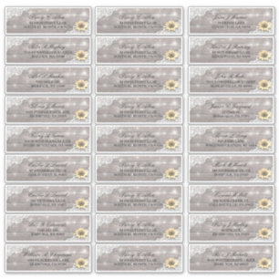 Wedding Address Lace Sunflower Wood String Lights
