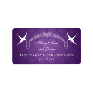 Wedding Address Love Birds & Diamonds Purple Label