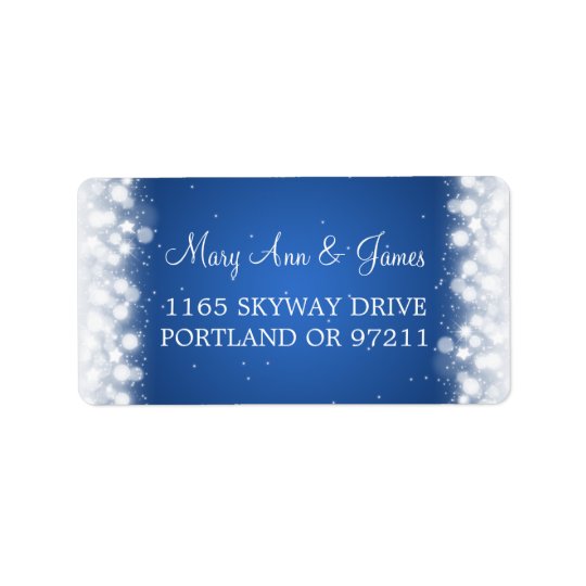 Wedding Address Love Magic Sparkle Blue Address Label