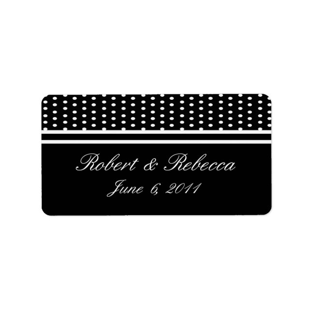 Wedding Address or Favour Label, Polka Dots Label (Front)