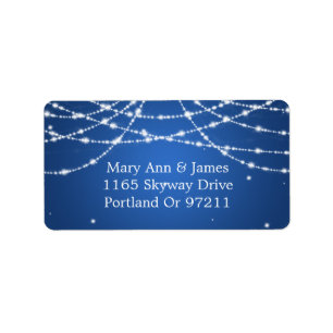 Wedding Address Sparkling String Blue Label