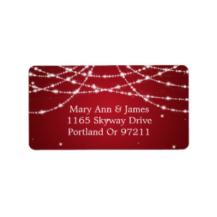 Wedding Address Sparkling String Red Label