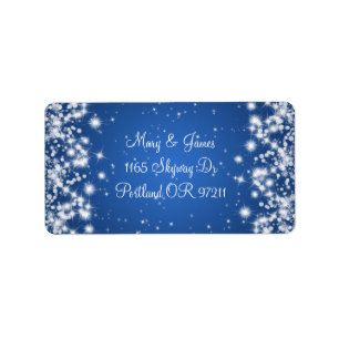 Wedding Address Winter Sparkle Royal Blue Label
