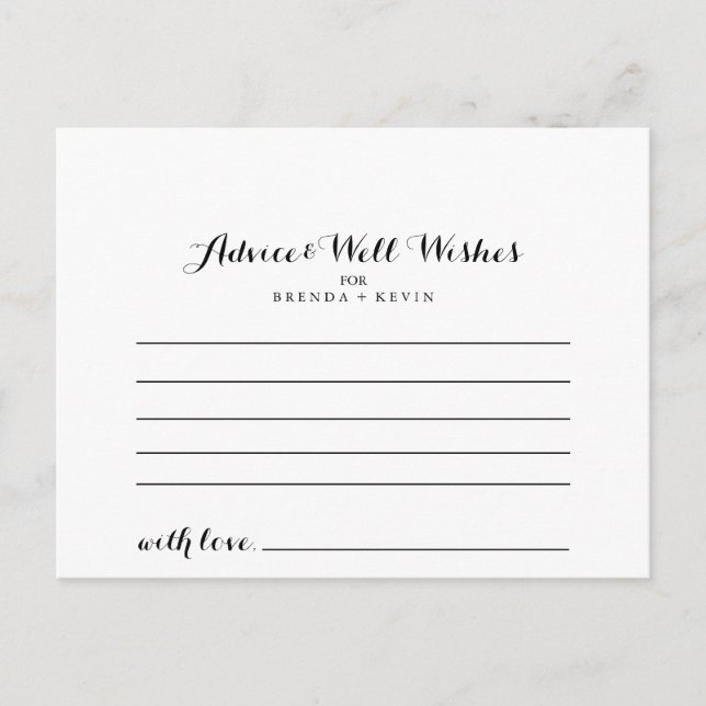 Wedding Advice Card (Front)
