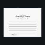 Wedding Advice Card<br><div class="desc">This  wedding advice card is perfect for a modern wedding. The design features . These cards are perfect for a wedding,  bridal shower,  baby shower,  graduation party & more. Personalise the cards with the names of the bride and groom,  parents-to-be or graduate.</div>