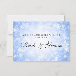 Wedding Advice Card Blue Winter Wonderland