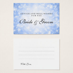 Wedding Advice Card Blue Winter Wonderland