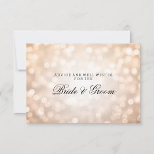 Wedding Advice Card Copper Glitter Lights