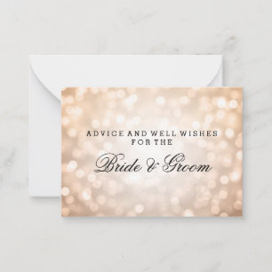 Wedding Advice Card Copper Glitter Lights
