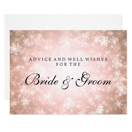 Wedding Advice Card Copper Winter Wonderland