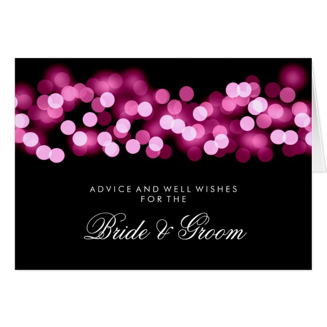 Wedding Advice Card Pink Hollywood Glam (Front Horizontal)