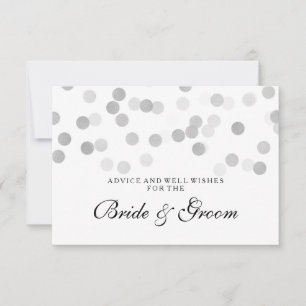 Wedding Advice Card Silver Foil Glitter Lights