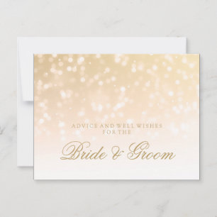 Wedding Advice Gold Bokeh Sparkle Lights Card