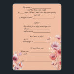 Wedding Advice Peach Fuzz Watercolor Flowers  Card<br><div class="desc">Funny comment,  advice cards for your wedding guests. Beautiful,  watercolor peachy pink flowers on a white background. Personalise text to any silly,  fun questions or comments you want.</div>