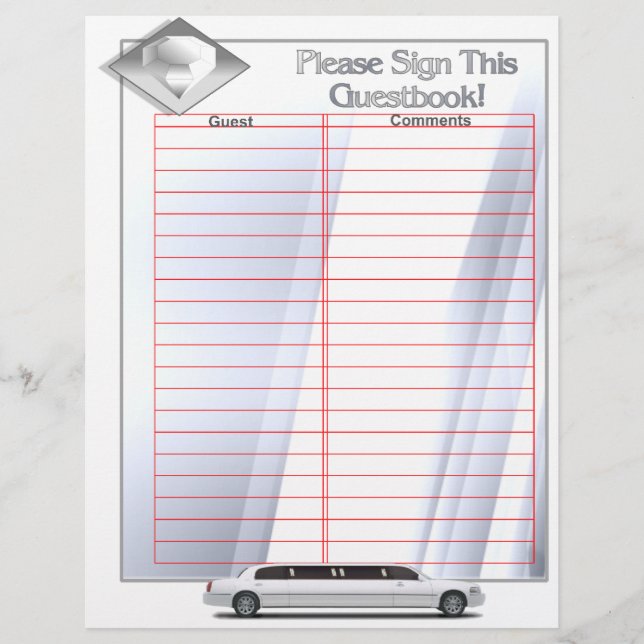 Wedding Album Guestbook Pages (Loose-leaf inserts) (Front)